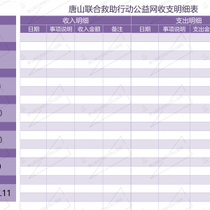 2024年4月唐山联合救助行动公益网收支明细表